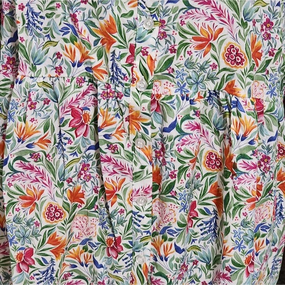 Jones new York floral babydoll peplum linen blend button down tunic plus size 2X - Picture 4 of 7